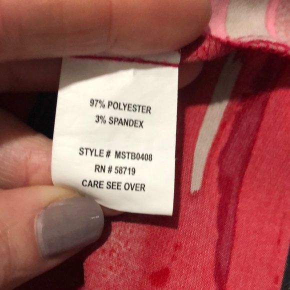 Notations Long Sleeve Red High Low ButtonDown Top - Picture 7 of 8